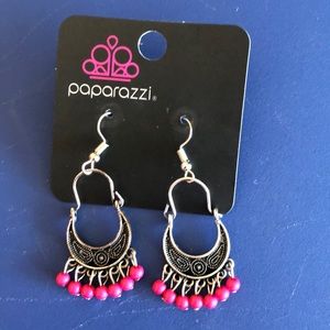 Pink fish hook earrings